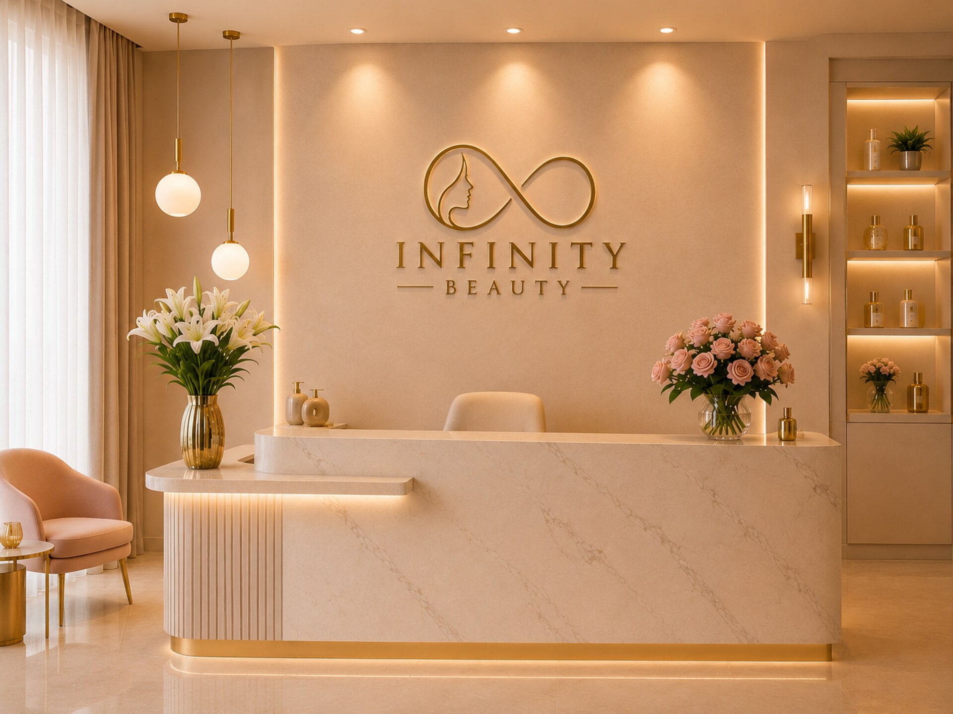 Recepção da clínica Infinity Beauty